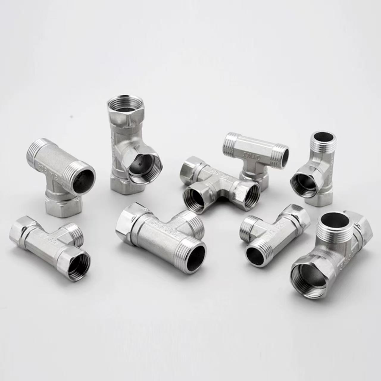 Stainless Steel Swivel Male-Female-Female Pipe Tee